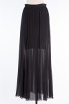 Alice+Olivia Black long silk skirt with mini lining