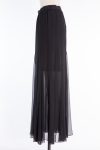 Alice+Olivia Black long silk skirt with mini lining