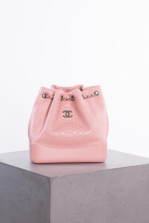 Chanel Python small Gabrielle backpack light pink