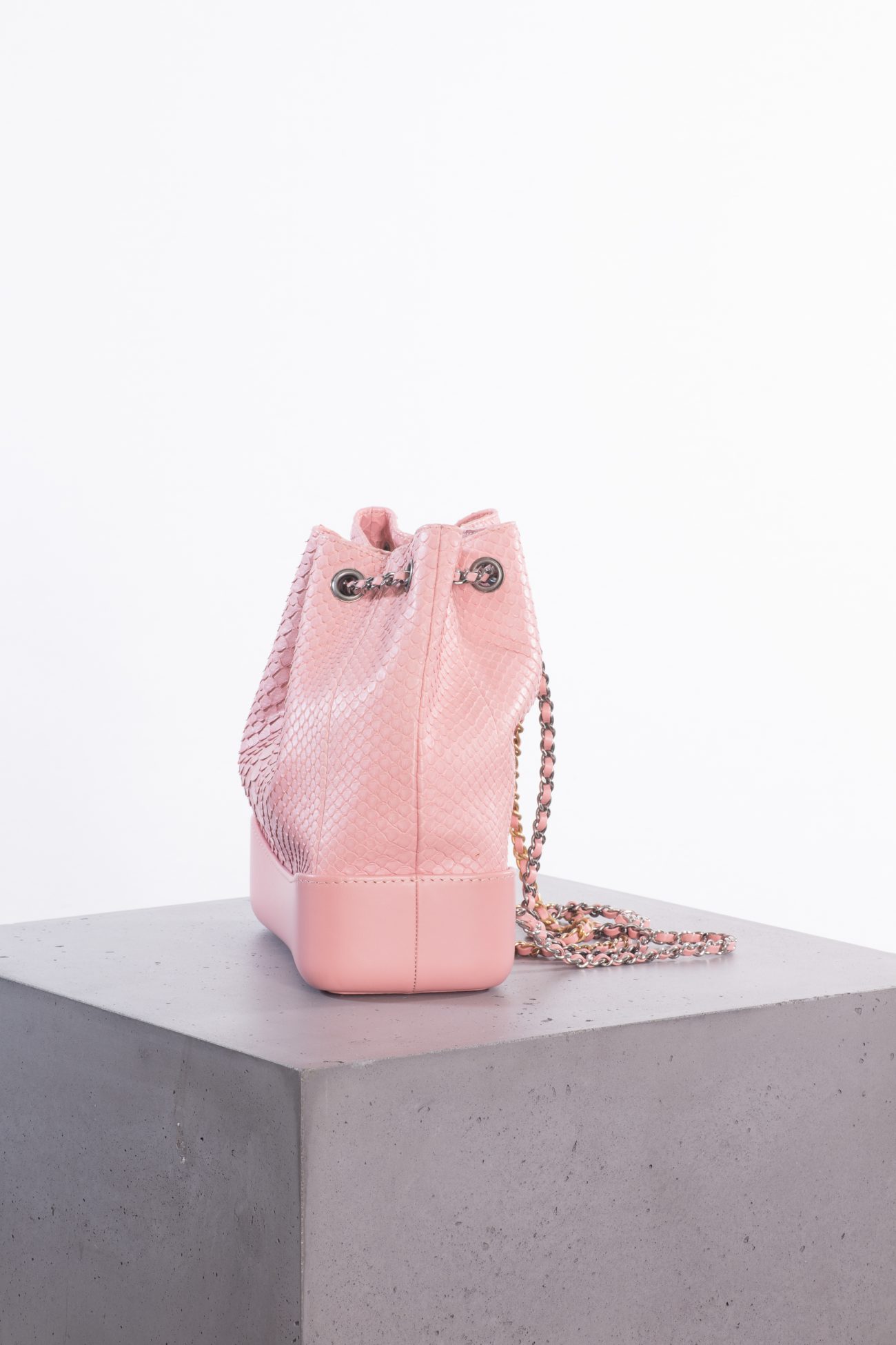 Chanel Python small Gabrielle backpack light pink
