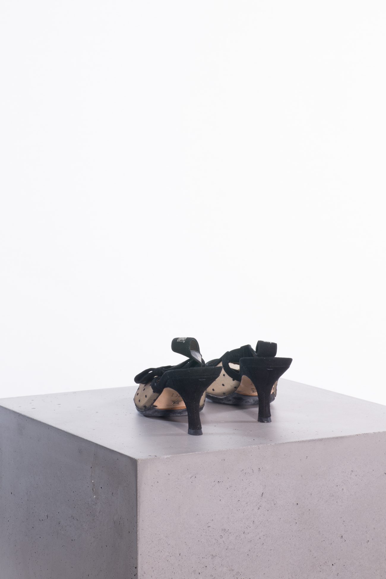 Christian Dior Mesh plumetis crystal suede J'Adior slingback 65mm pumps nude black