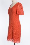 Dolce&Gabbana Corded floral lace midi dress in pale red