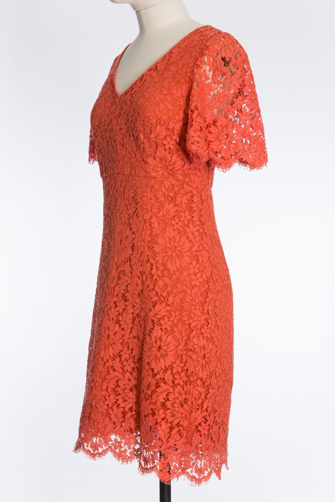 Dolce&Gabbana Corded floral lace midi dress in pale red