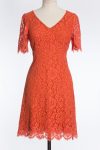 Dolce&Gabbana Corded floral lace midi dress in pale red