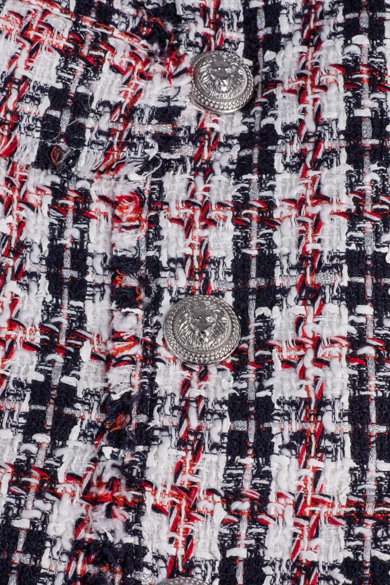 Balmain Button-embellished tweed mini skirt