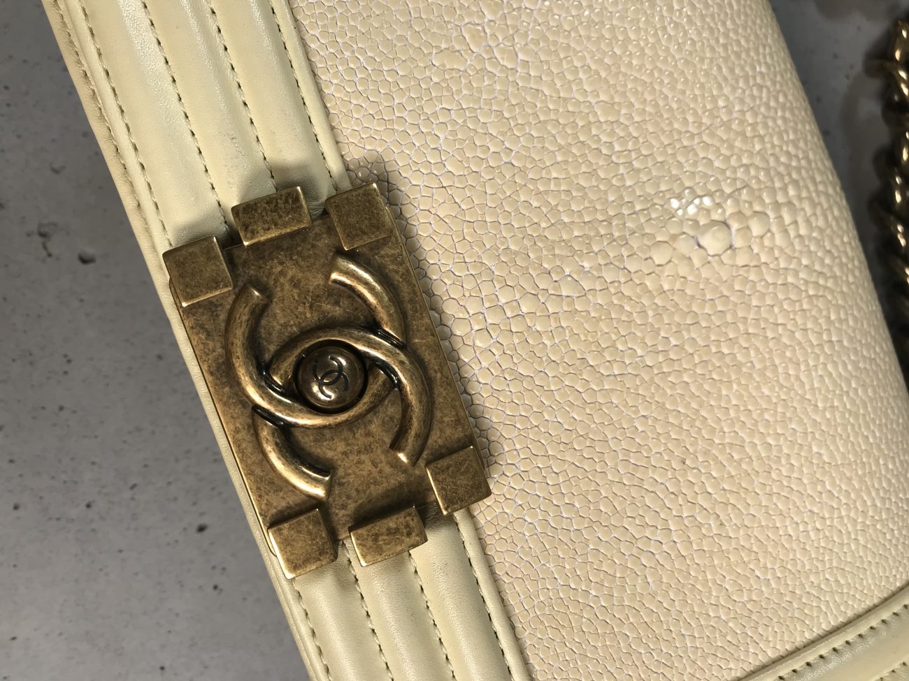 Chanel Galuchat Stingray small Boy flap bag
