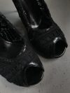 Dolce&Gabbana Black lace open toe heels
