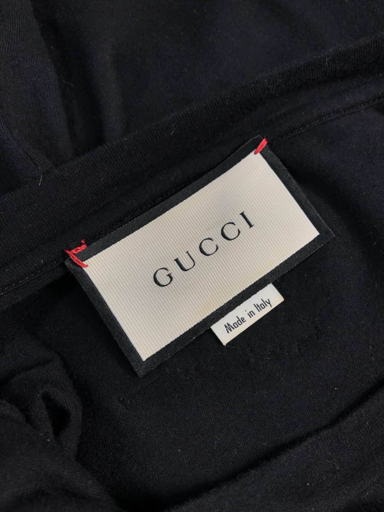 Gucci Black logo print distressed cotton T-shirt 