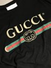 Gucci Black logo print distressed cotton T-shirt 