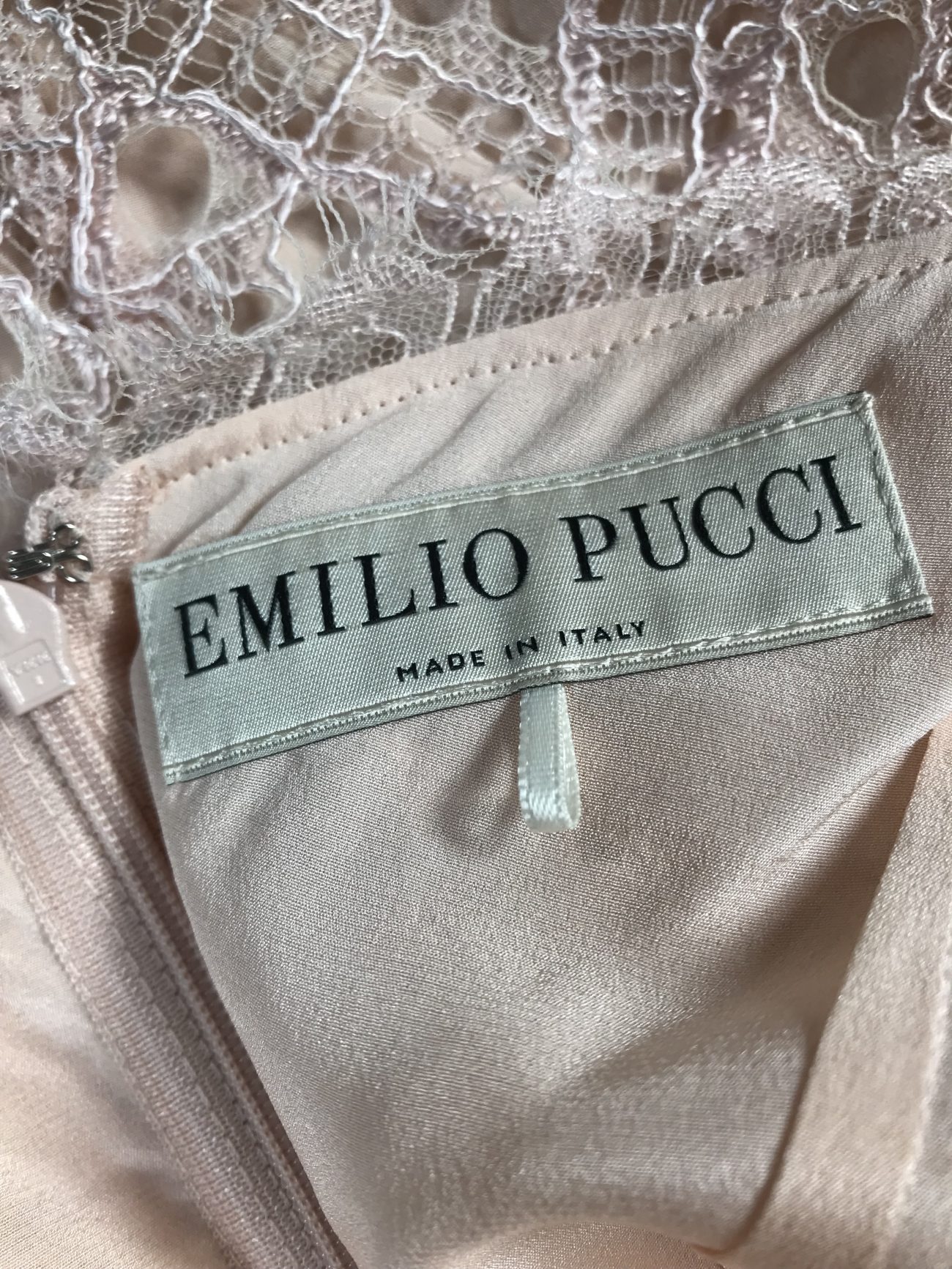 Emilio Pucci Blush open-back lace dress