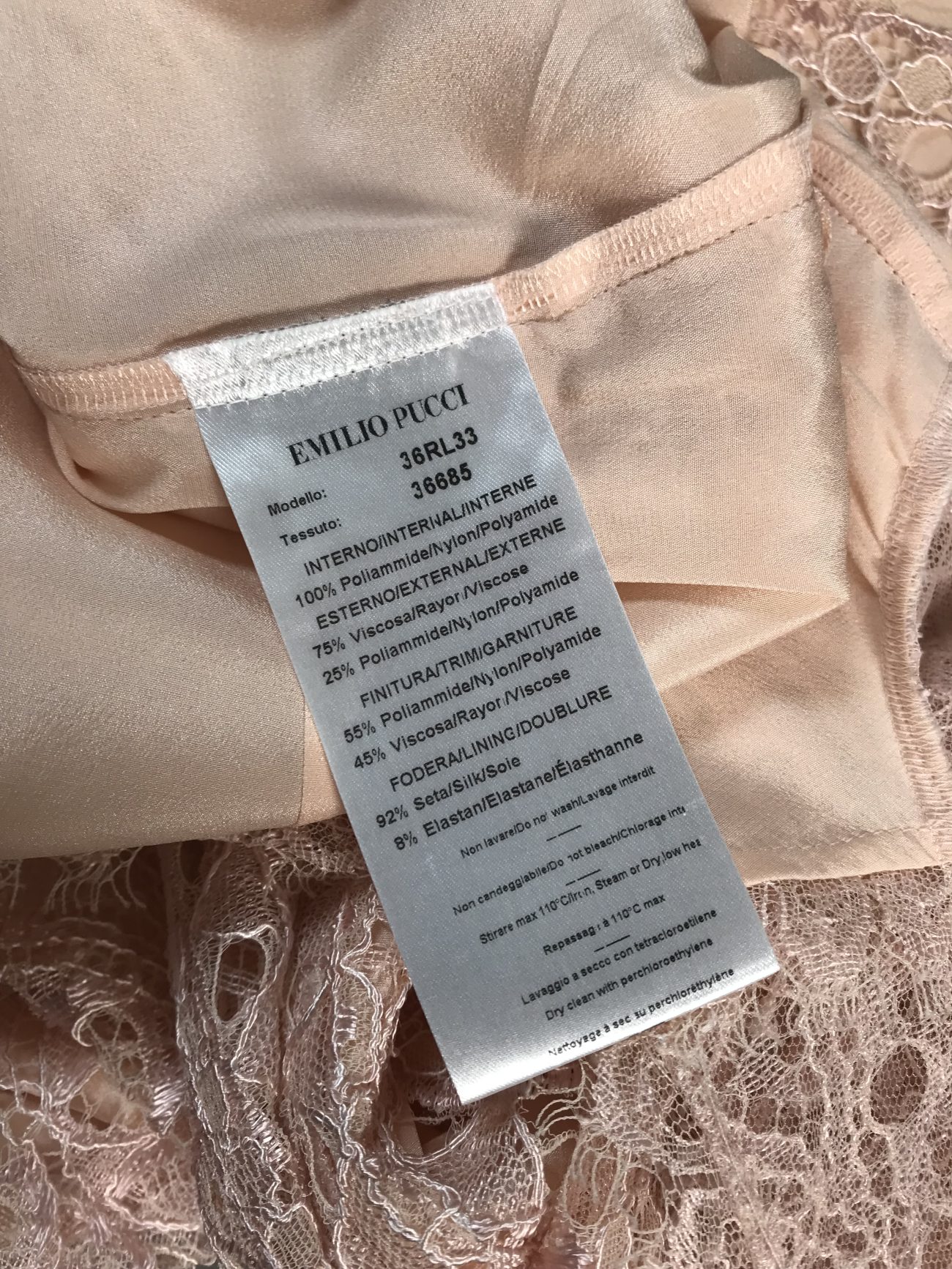 Emilio Pucci Blush open-back lace dress