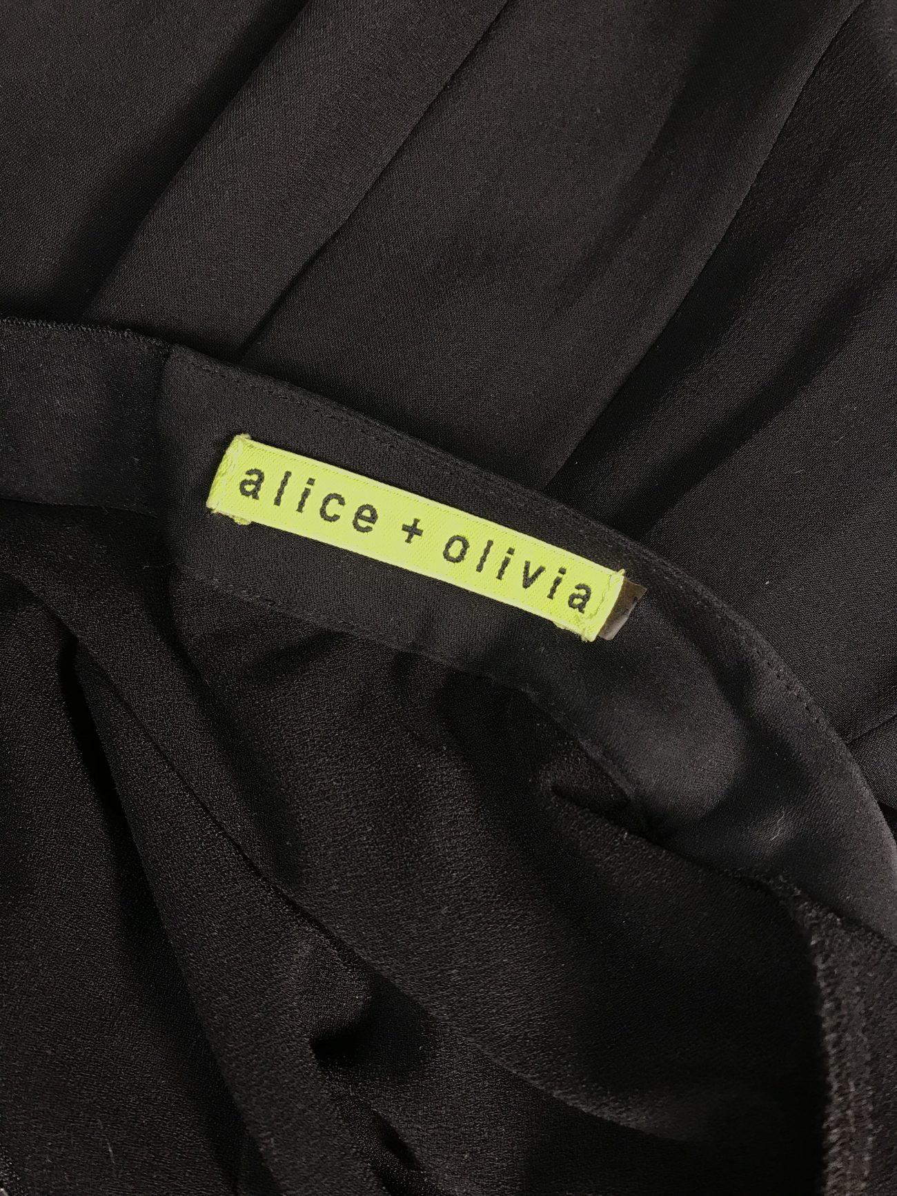 Alice+Olivia Black long silk skirt with mini lining