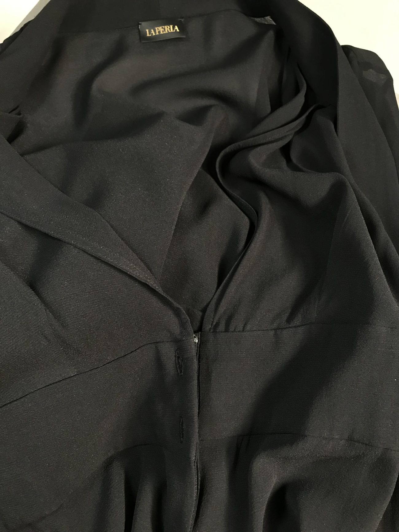 La Perla Black transparent blouse in silk