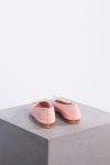 Chanel Pink leather CC cap toe bow ballet flats