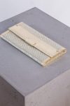 Jimmy Choo Gold and silver glitter leather clutch bag