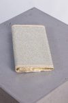 Jimmy Choo Gold and silver glitter leather clutch bag