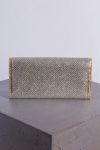 Jimmy Choo Gold and silver glitter leather clutch bag