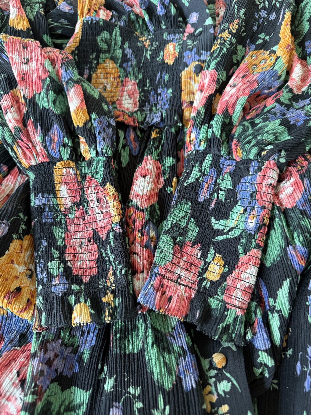 Zimmermann Allia shirred tie neck floral silk blend mini dress 