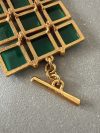 Oscar de la Renta Rectangle Gold tone emerald crystal bracelet