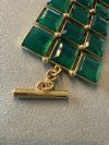 Oscar de la Renta Rectangle Gold tone emerald crystal bracelet