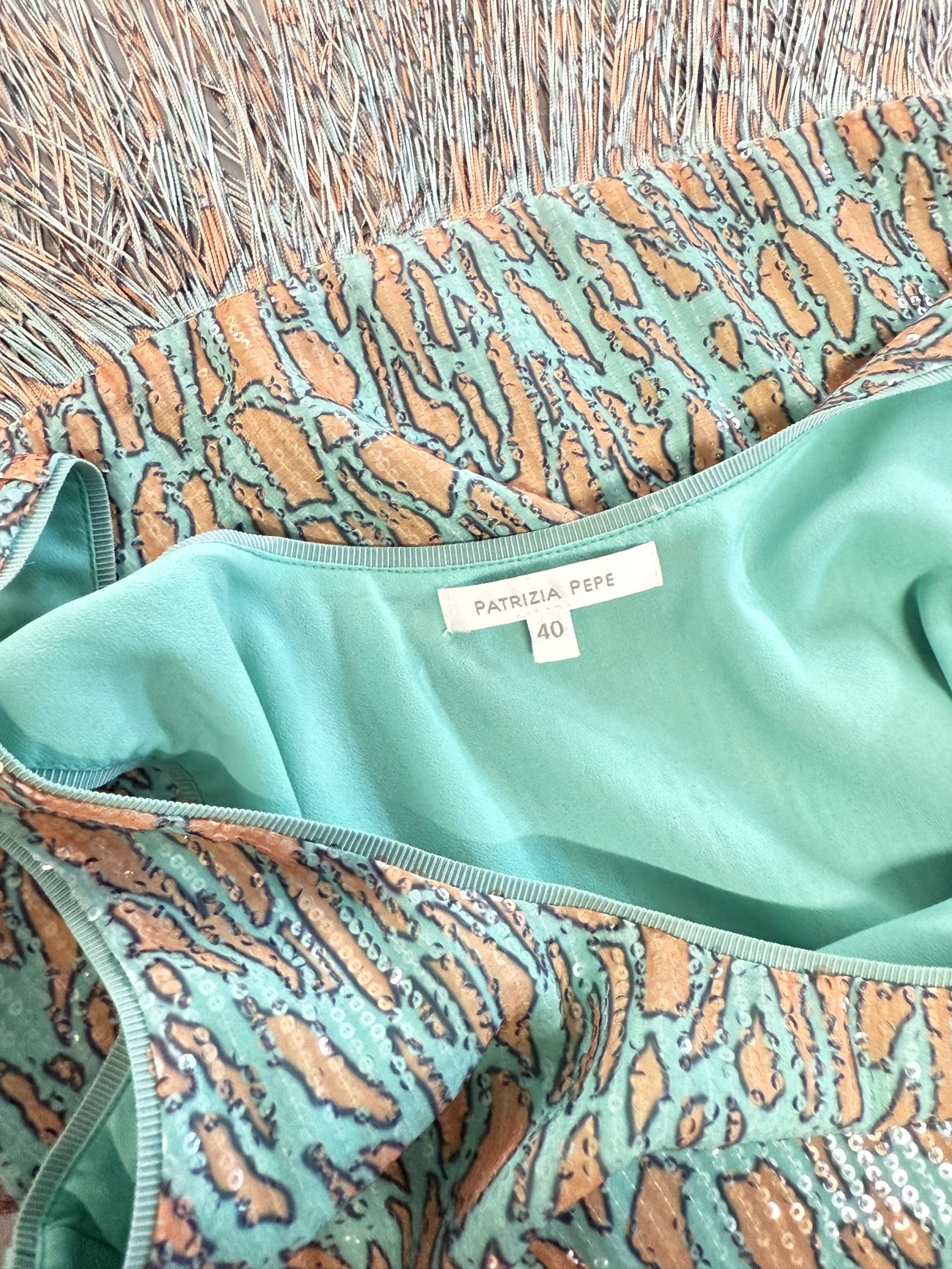 Patrizia Pepe Turquoise-green Gatsby dream dress