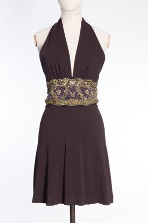 Max Mara Embellished Waist Cocktail Mini Dress