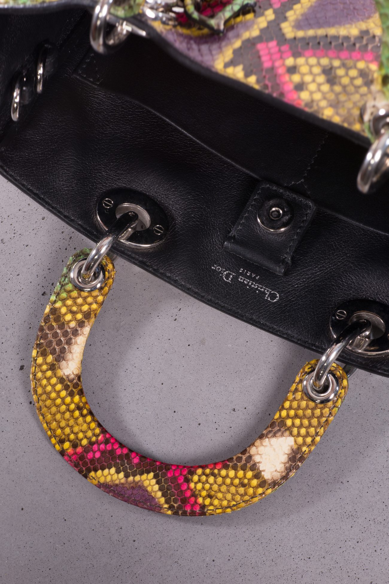 Christian Dior Lady Dior green python