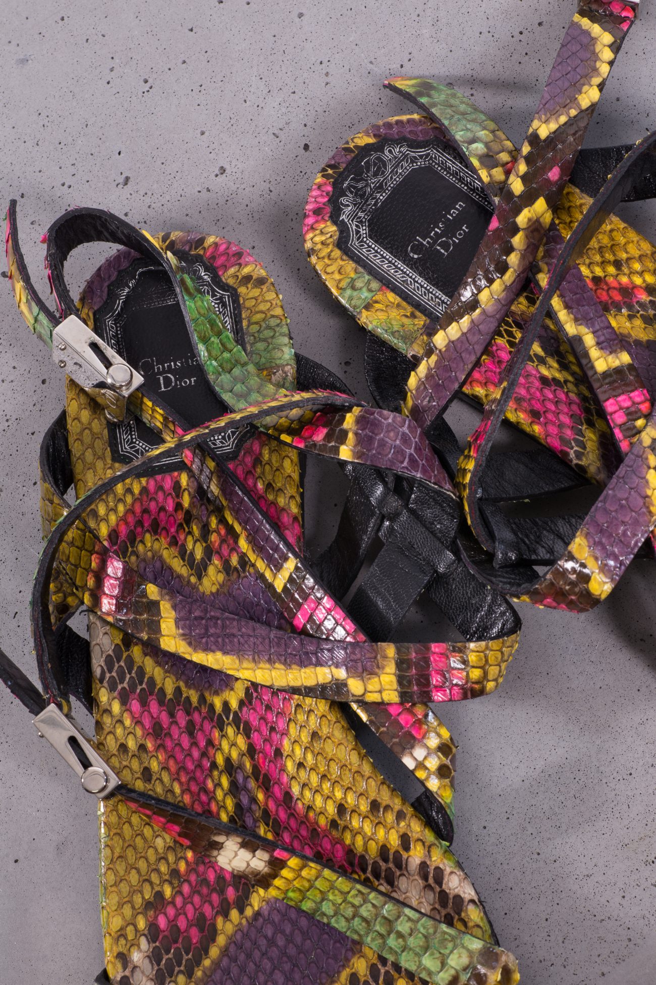 Christian Dior Python leather sandals