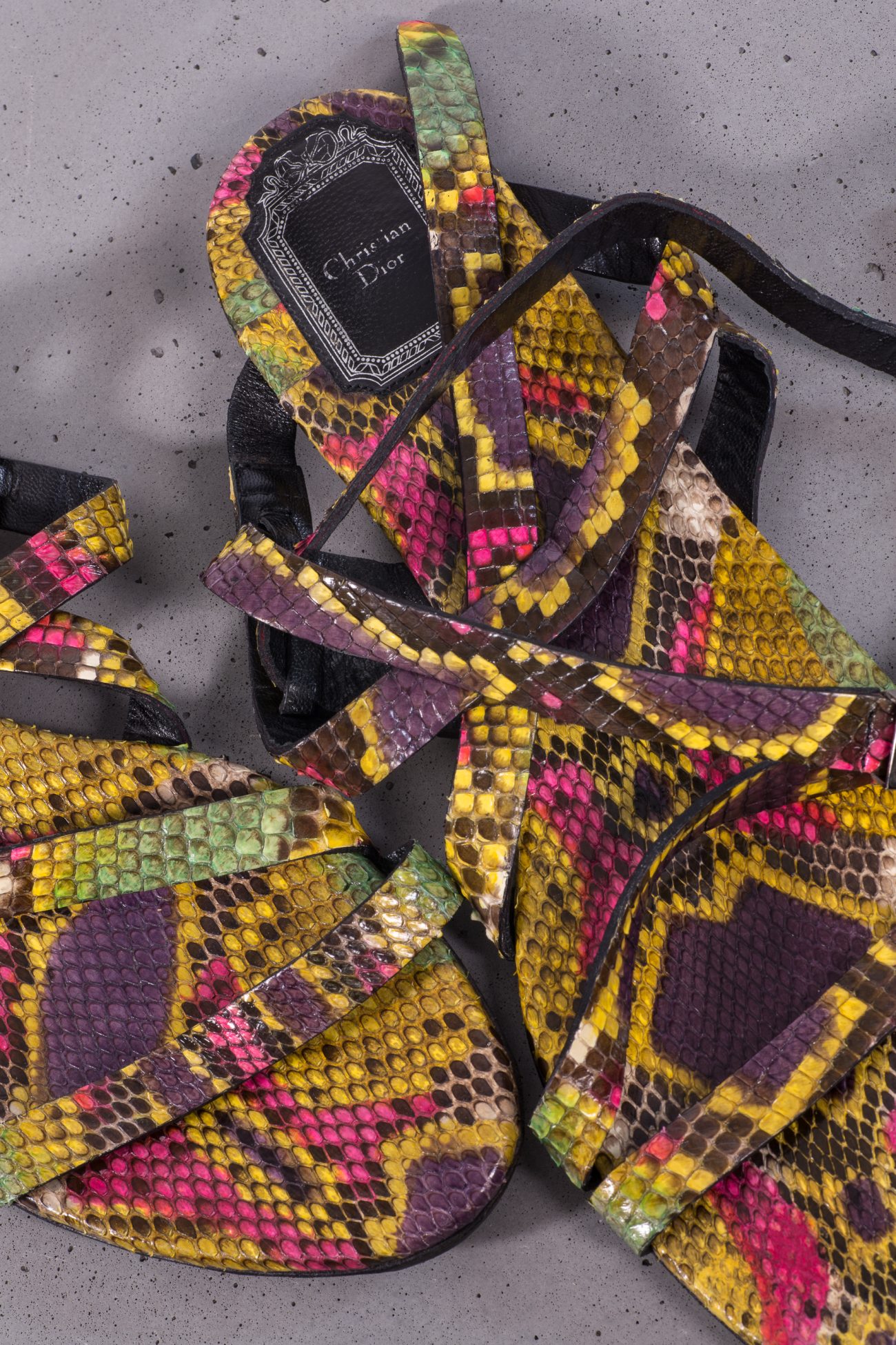 Christian Dior Python leather sandals