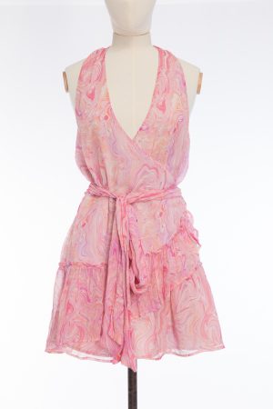 LoveShackFancyRomantic wrap dress with a tie belt