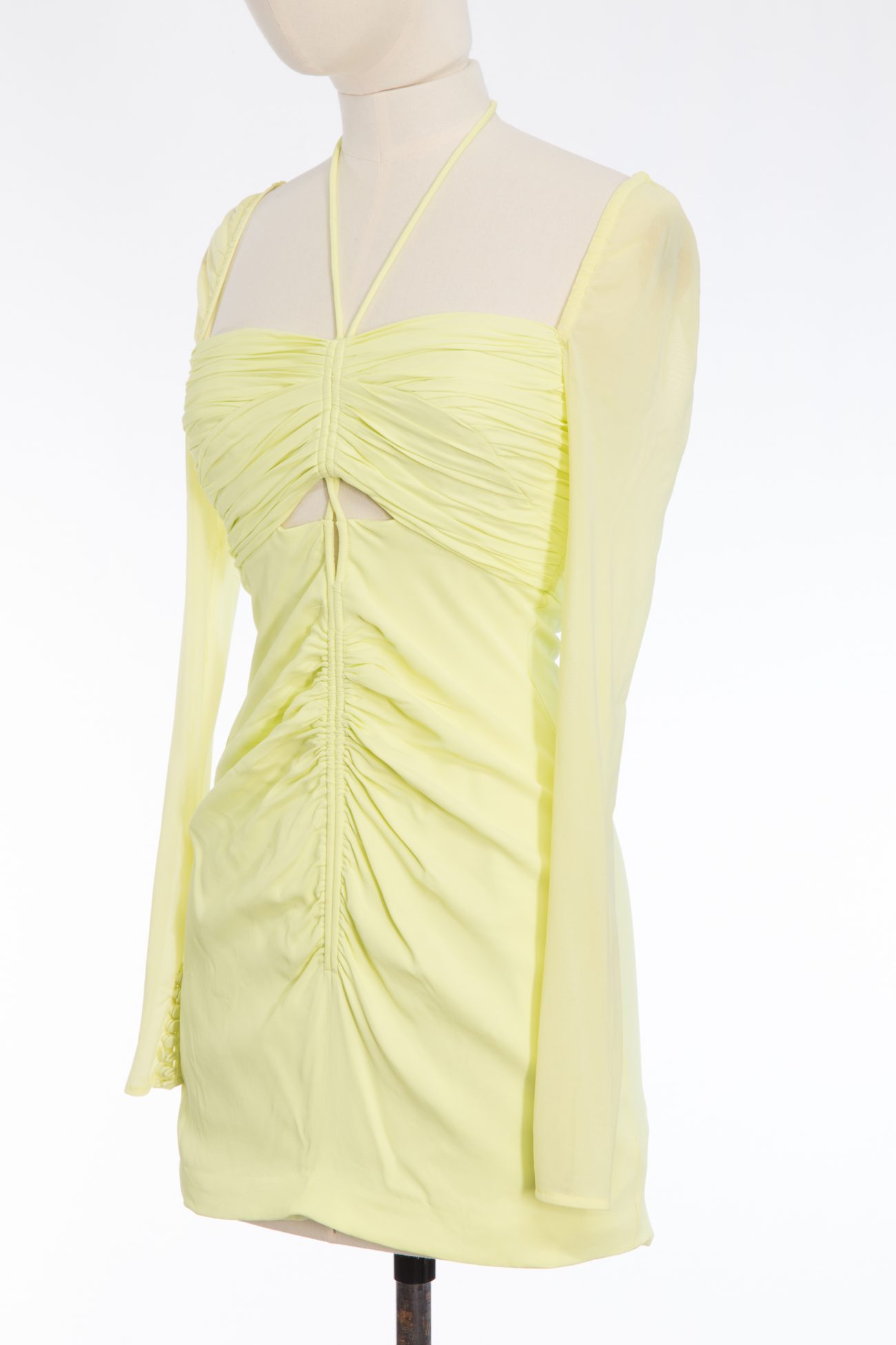 Self-Portrait Ruched Cut Out Mini Dress