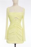 Self-Portrait Ruched Cut Out Mini Dress