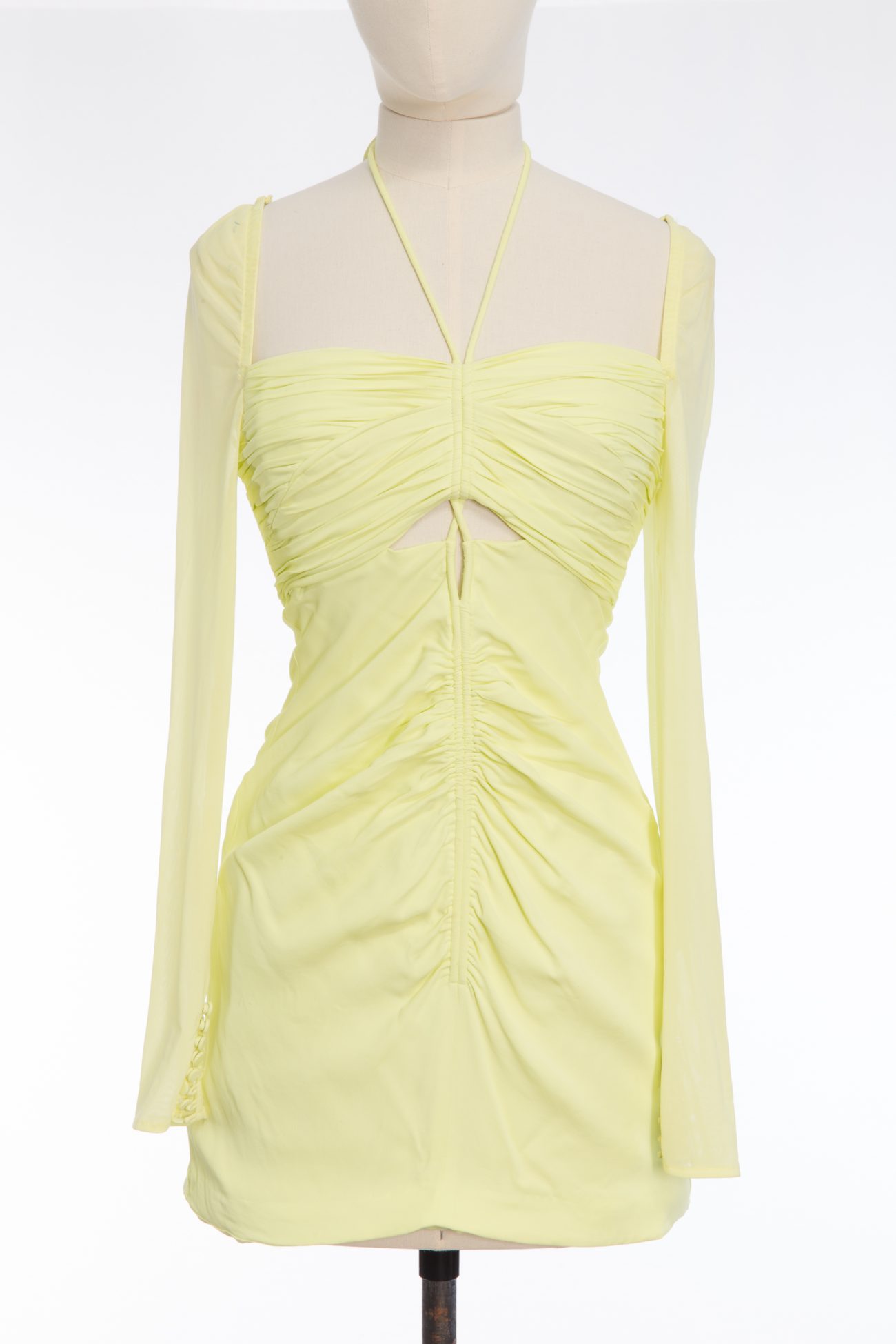Self-Portrait Ruched Cut Out Mini Dress