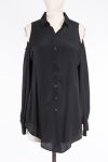 Patrizia Pepe Black silk-blend blouse