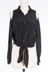 Patrizia Pepe Black silk-blend blouse