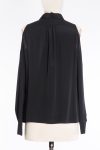 Patrizia Pepe Black silk-blend blouse