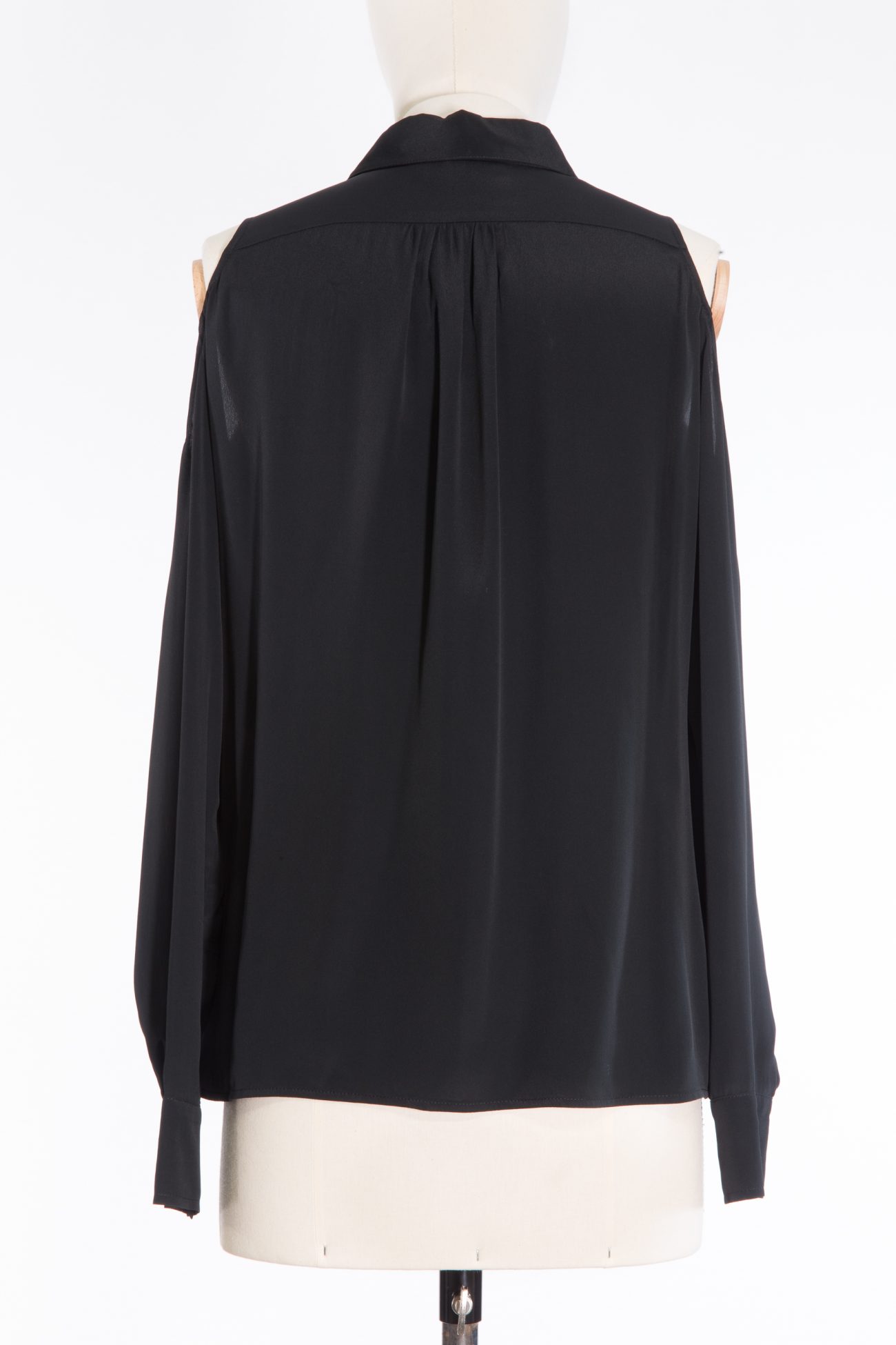 Patrizia Pepe Black silk-blend blouse