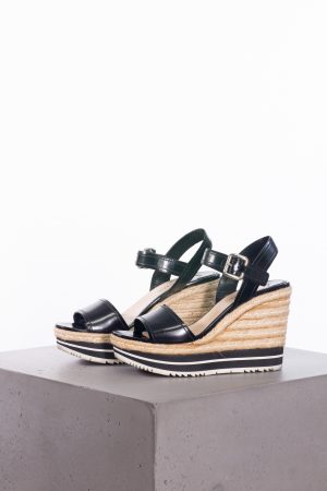 Prada Wedge Sandals in black