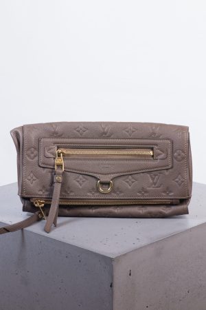 Louis Vuitton Petillante Monogram Empreinte fold-over clutch bag in taupe