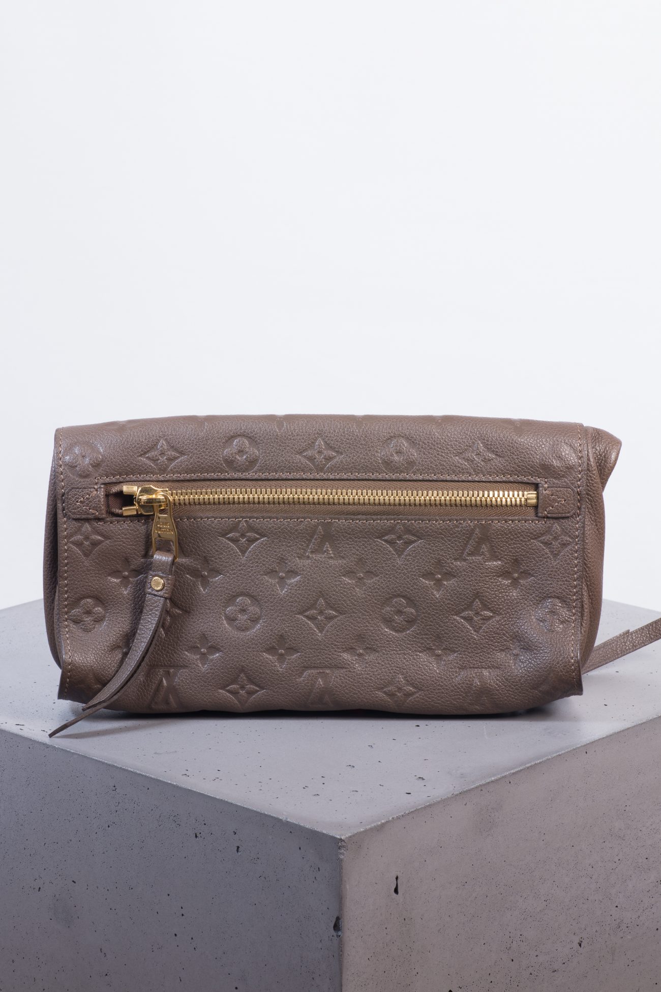 Louis Vuitton Petillante Monogram Empreinte fold-over clutch bag in taupe