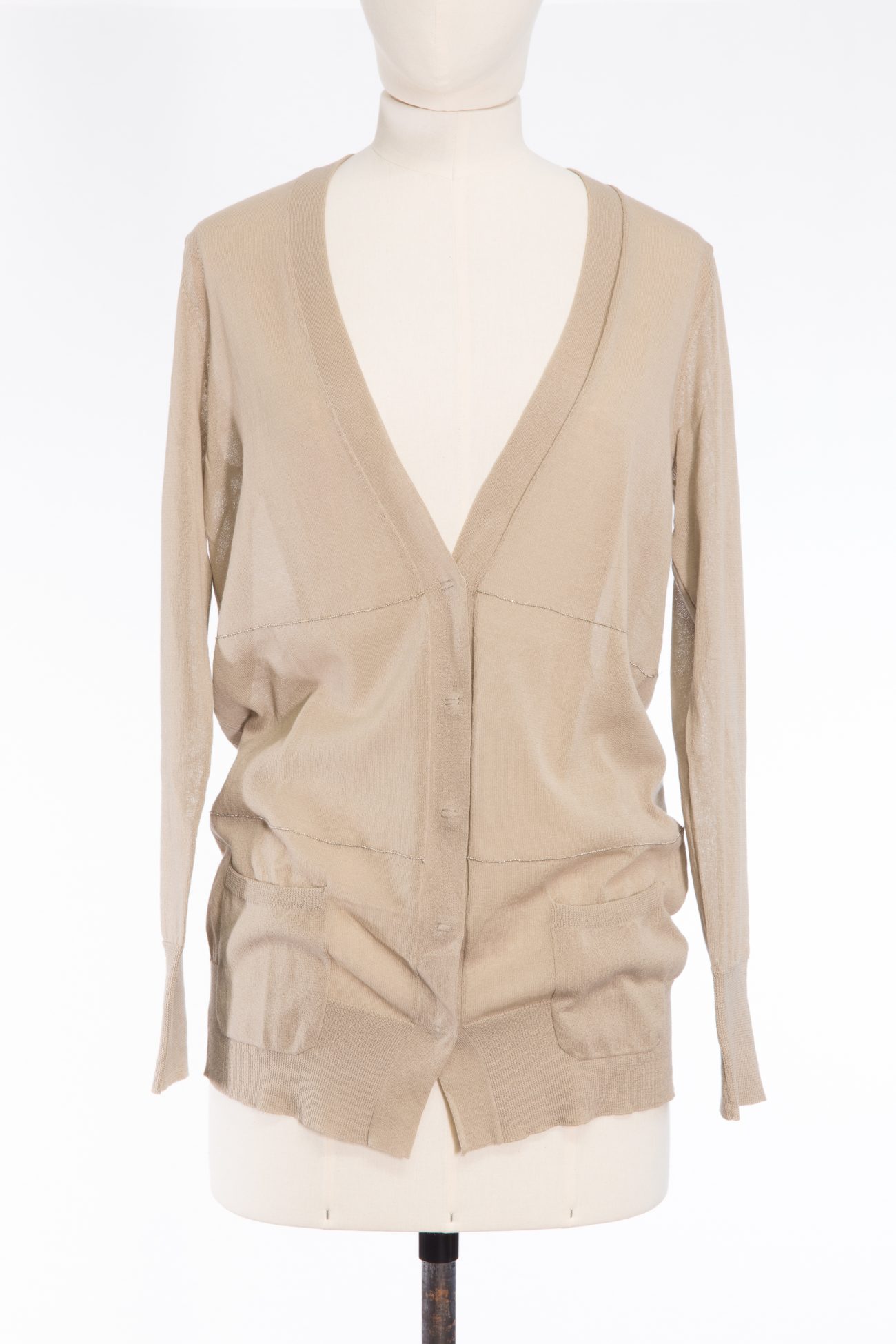 Brunello Cucinelli Sheer cardigan with Monili beads detailing