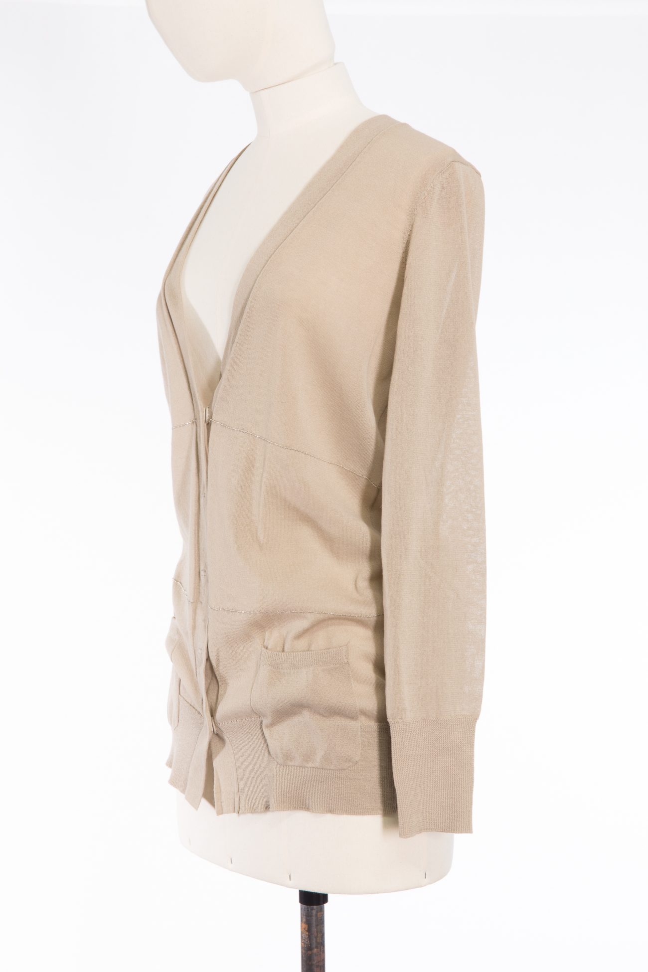 Brunello Cucinelli Sheer cardigan with Monili beads detailing