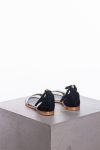 Pollini Leather & suede sandals with snakeskin print