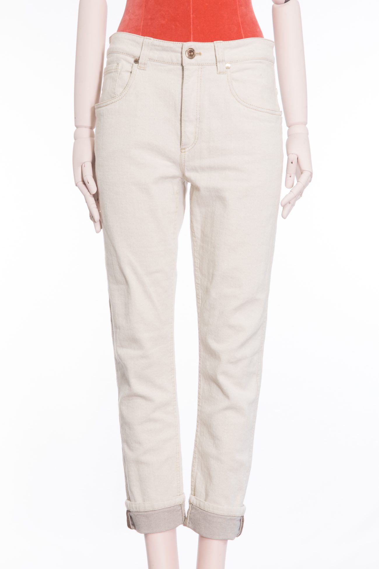 Brunello Cucinelli  Cropped jeans in light grey
