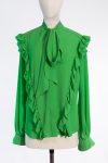 Preen by Thornton Bregazzi Feminine Blouse with Shoulder Ruffles and tie neck