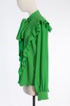 Preen by Thornton Bregazzi Feminine Blouse with Shoulder Ruffles and tie neck