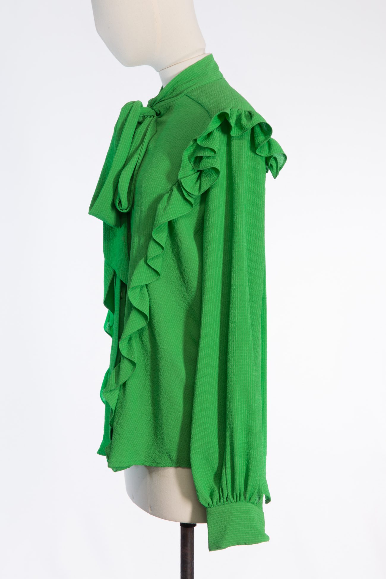 Preen by Thornton Bregazzi Feminine Blouse with Shoulder Ruffles and tie neck