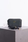 Christian Dior Black grained calfskin caro double pouch