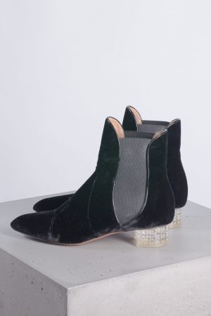 Alaia Clear heel ankle velour boots