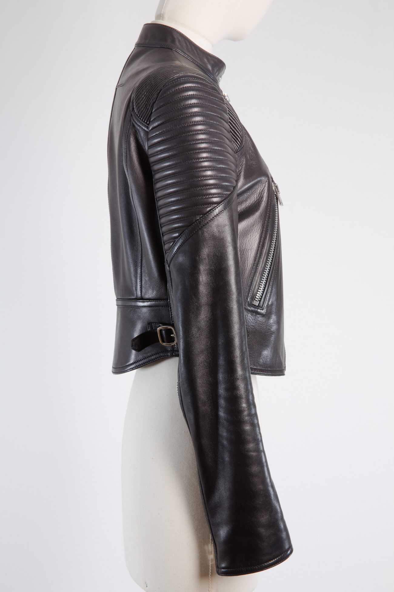 Balmain Cropped leather biker jacket